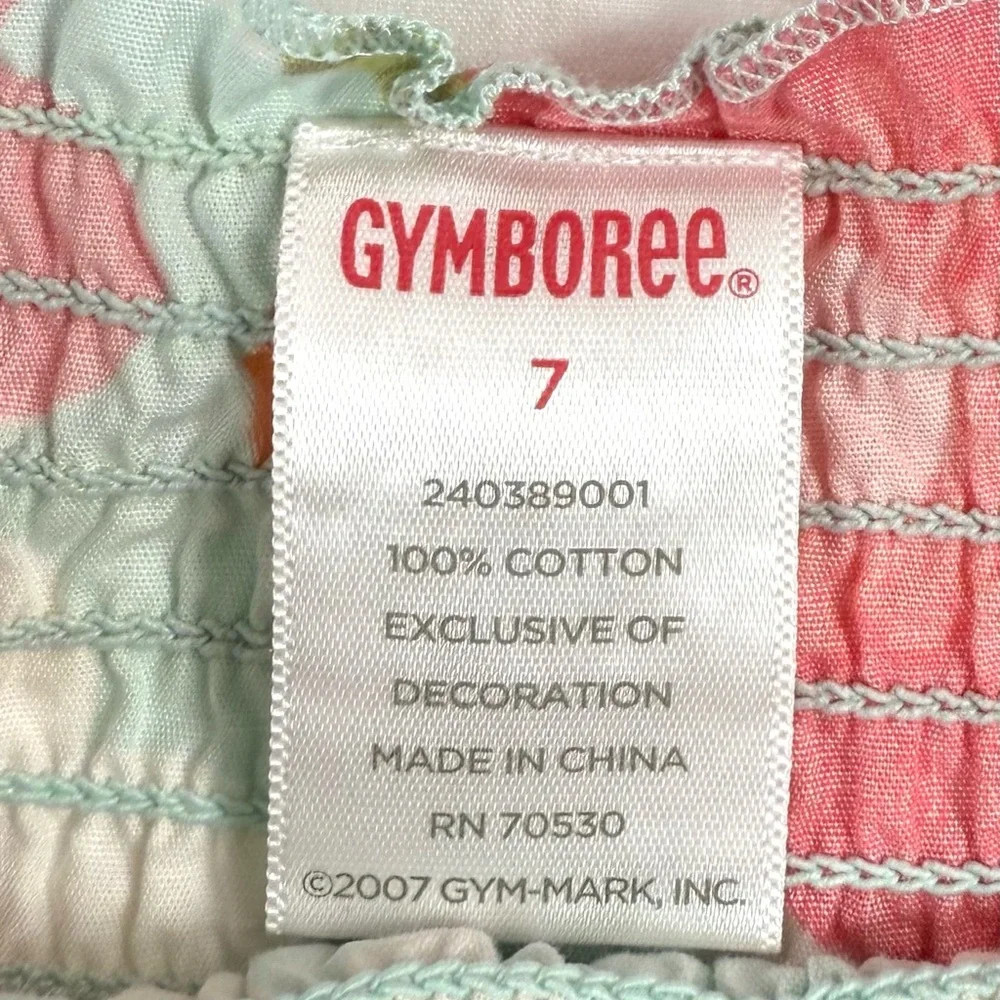 GYMBOREE Girls' Tropical Garden Smocked Floral Tie‎ Tank Top Bloomcore Size 7